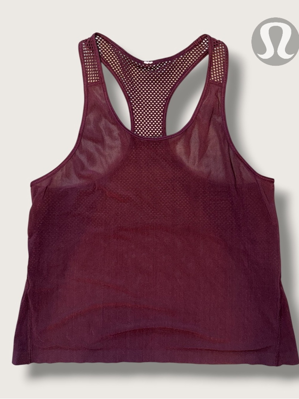 lululemon athletica Mesh Racerback Tank Top in Burgundy